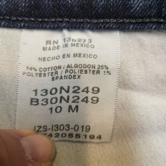 Riders By Lee Womens Size 10 Blue Straight Leg Stretch Distressed Denim - Picture 4 of 11